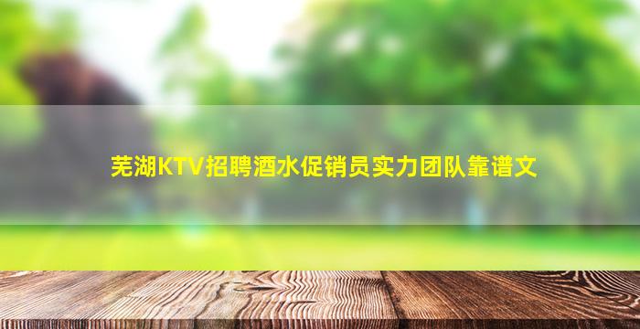 芜湖KTV招聘酒水促销员实力团队靠谱文